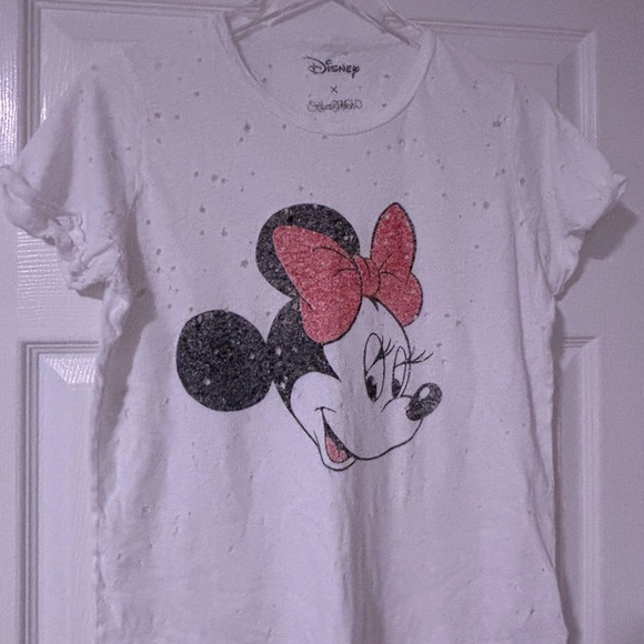 Lauren Moshi Tops - Lauren Moshi… Minnie Mouse Graphic White “Worn Look” Tee…